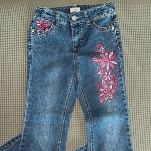 GIRLS FLOWER JEANS